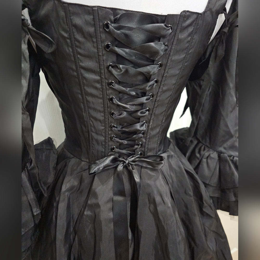 Dolls Kill Goth Witchy Black Widow Haunted Hue Corset Lace Up Mini Dress S - Picture 4 of 13